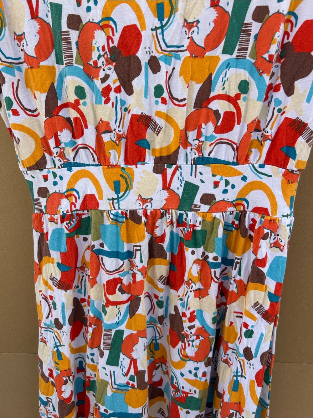 Attic Salt Abstract Fox Retro Mod Dress fit flare medium eclectic whimsical - Picture 8 of 10